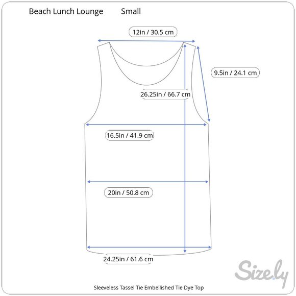 Beach Lunch Lounge Sleeveless Tassel Tie Embellished Tie Dye Top Small - Picture 6 of 6